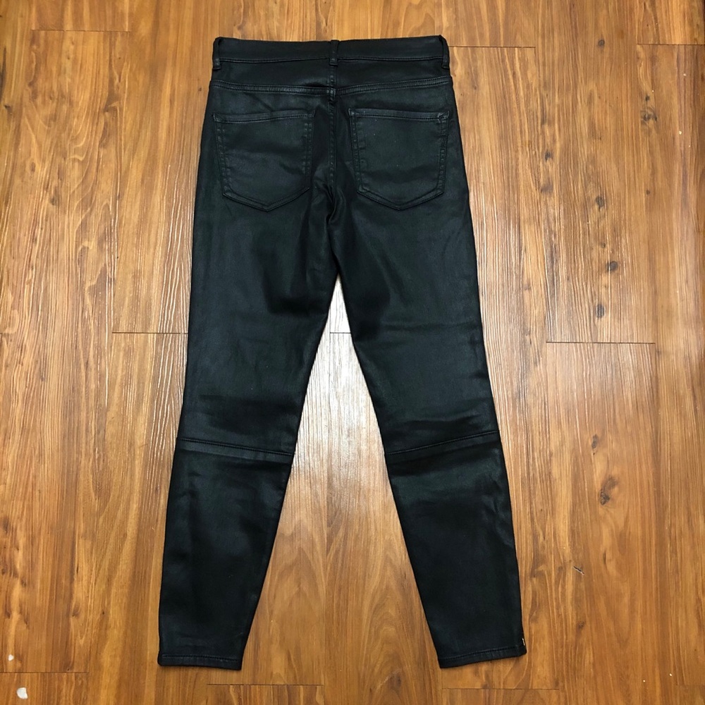 NEW Express High Rise Faux Leather Stretch Jeans - Picture 6 of 7